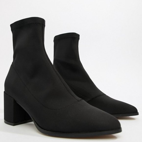 ASOS Pointed Toe Heeled Sock Boots - Picture 3 of 8